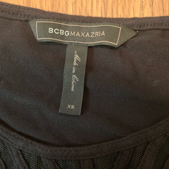 BCBGMaxAzria Black Drapey Tank with Sheer Panel - Picture 3 of 4